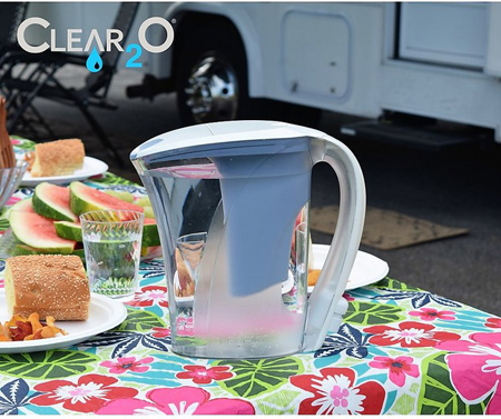 Clear2O on the GO! Tired of the expense and trips to the store to purchase bottled water? Now you can get 50 gallons of clear, fresh water that you can store in your RV refrigerator. 